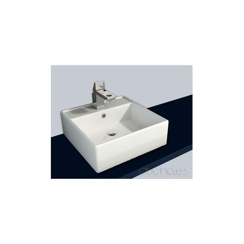 

LAVABO SOBRE ENCIMERA CUADRADO DE CERÁMICA PARA BAÑO MODELO Dawa 41X41X15CM