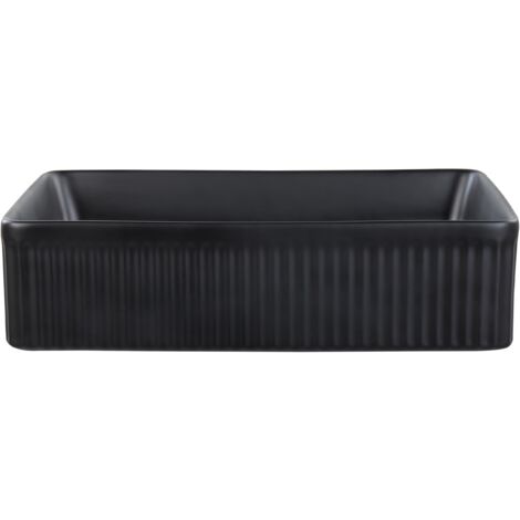 Lavabo sobre encimera de cerámica mate negro 50 x 34 cm Geldo
