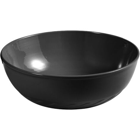 Lavabo sobre encimera delgado negro H. 140