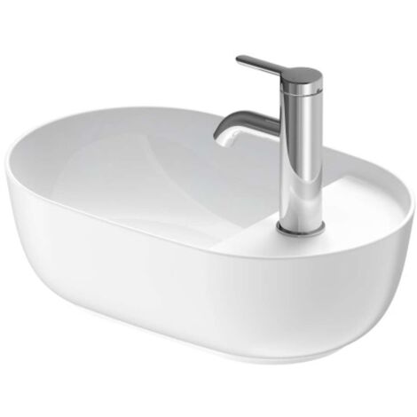 Lavabo sobre encimera LUV sin rebosadero B 420x270mm 1 orificio blanco sd-ma