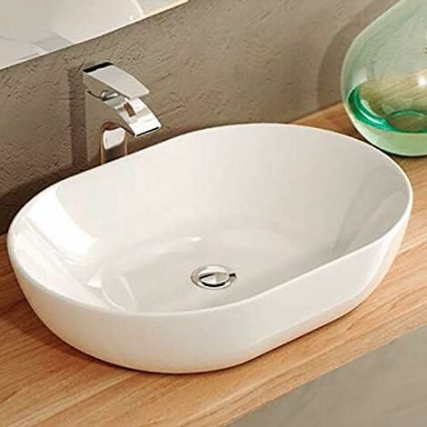 MODELO M/ÓNACO DE ART/&BATH 48X34X14,5CM DUCHA.ES LAVABO SOBRE ENCIMERA OVALADO DE CER/ÁMICA PARA BA/ÑO