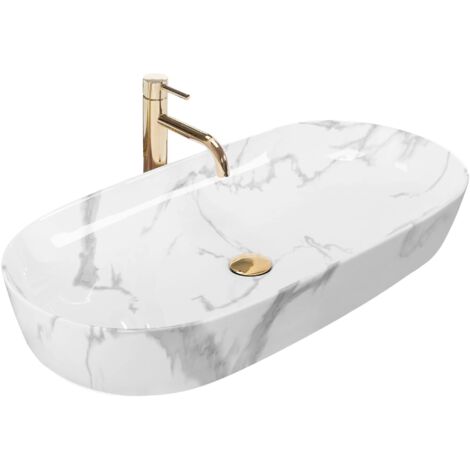 LAVABO SOBRE ENCIMERA REA CLEO 81 SHINY MARMO