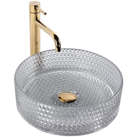 LAVABO SOBRE ENCIMERA REA CRISTAL LIGHT GREY