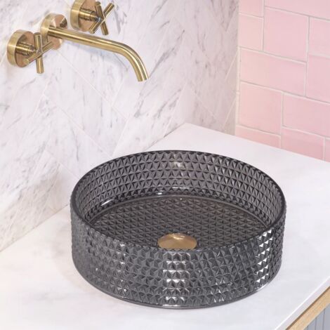 LAVABO SOBRE ENCIMERA REA CRISTAL NEGRO