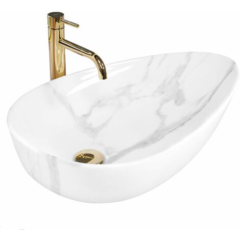 LAVABO SOBRE ENCIMERA REA GRETA 65 BLANCO SHINY