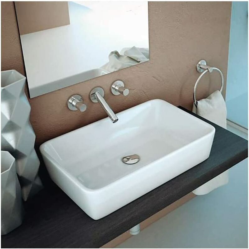 

LAVABO SOBRE ENCIMERA RECTANGULAR DE CERÁMICA PARA BAÑO MODELO Tiaret 48,5X37,5X13,5CM