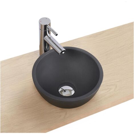 Lavabo sobre encimera redondo SOHO de 26 cm en hormigón gris