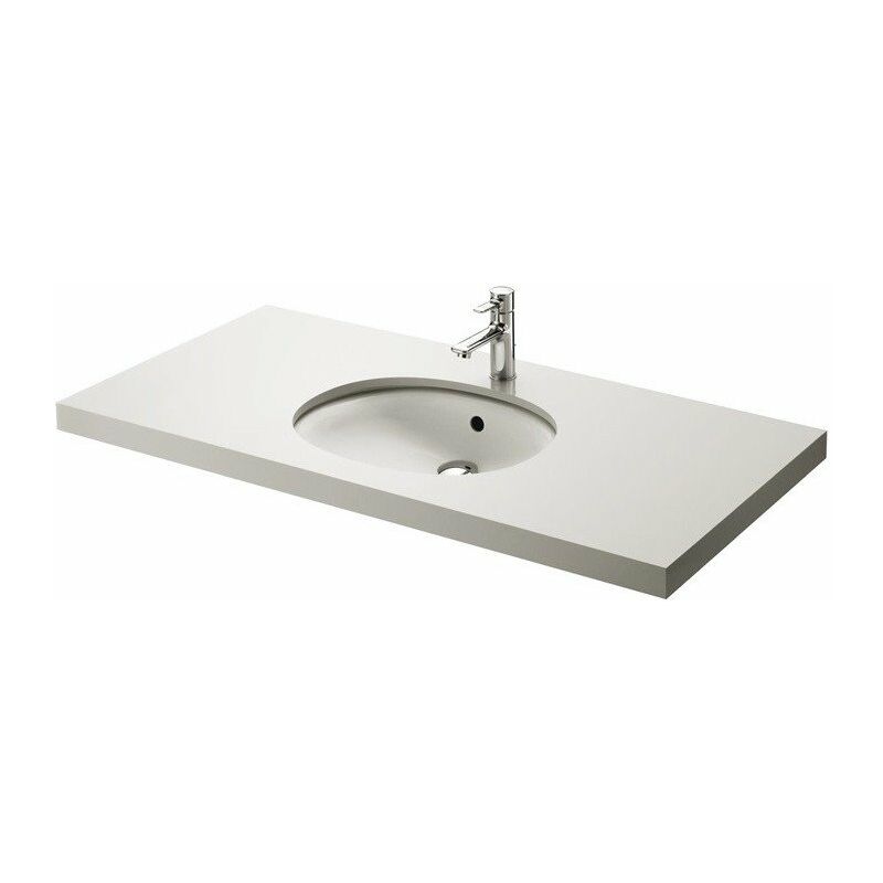 

Lavabo sobre encimera TL 107 x 400 x 260 mm redondo blanco, sin orificio para grifería, sin rebosadero TOTO
