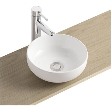 MOB-IN Lavabo sobreponer Ø26 x H.12 cm cerámica blanca MIRA