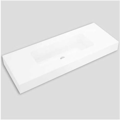 LAVABO SOLID SURFACE CON FALDÓN DE 10 CM NEGRO