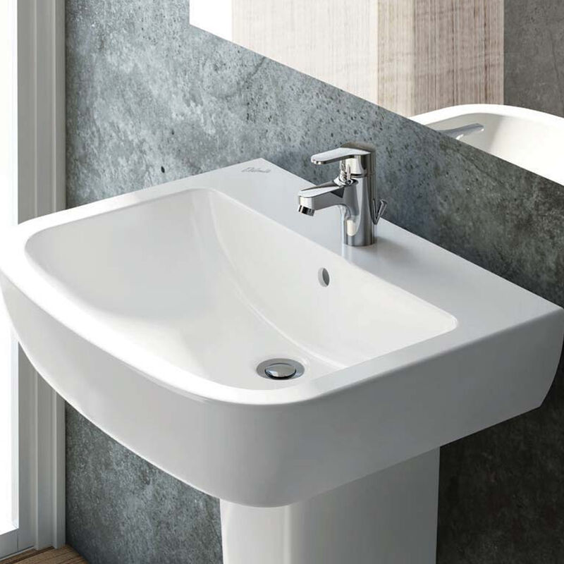 Ceramica Dolomite Serie Gemma Sospesa.Lavabo Sospeso 55x45 In Ceramica Dolomite Gemma 2 J521301