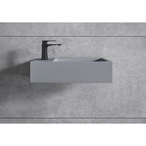 Piletta Pop-up:Con piletta Pop-up Lavabo da appoggio TWA29 di colata minerale Coperchio piletta supplementare:senza coperchio supplementare - bianco opaco- 42x34x15cm Pure Acrylic 