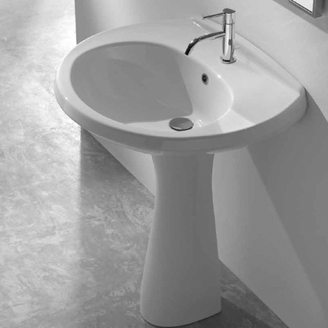 Ceramica Globo Serie Arianna.Lavabo Sospeso Con Colonna Ceramica Globo Arianna 61x51 Cm Lav Ari61