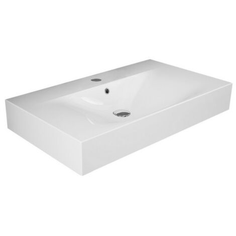 Lavabo sospeso des con foro per rubinetto monoforo l. 80 cm