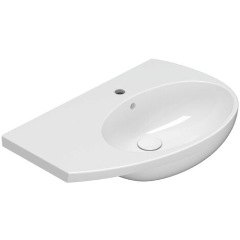 Lavabo sospeso in ceramica 70x45 cm destro Globo Mode ME070DBI  Bianco - Ceramica
