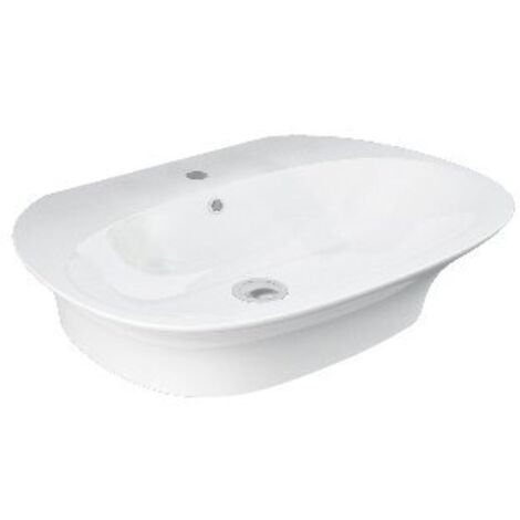 Lavabo sospeso in ceramica bianco cm 65 con foro rubinetto Sensation - Rak Ceramics