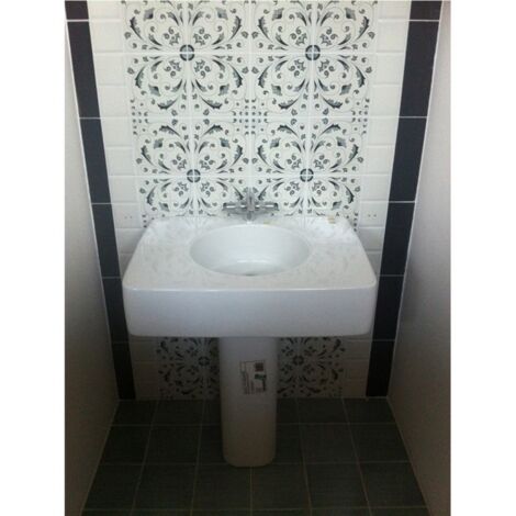 Lavabo sospeso quadrato in ceramica moderno newson 72 cm bianco - ideal standard