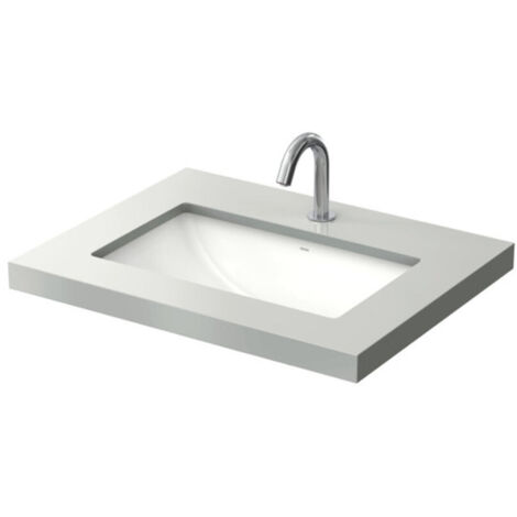 Lavabo sottotop WU quadrato, senza foro rubinetto, con troppopieno bianco 600 mm TOTO