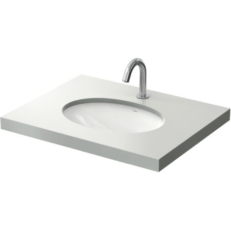 Lavabo sottotop WU tondo, senza foro rubinetto, con troppopieno bianco 500 mm TOTO
