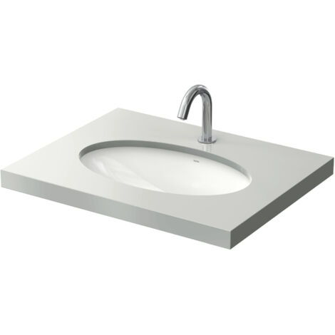 Lavabo sottotop WU tondo, senza foro rubinetto, con troppopieno bianco 600 mm TOTO