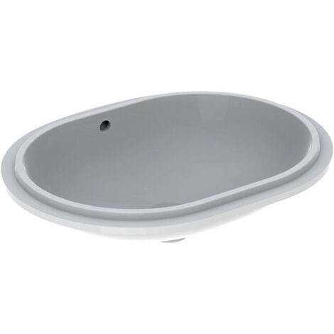 Lavabo sous plan VariForm elliptique, 550x400mm sans trou de robinetterieavec trop plein we