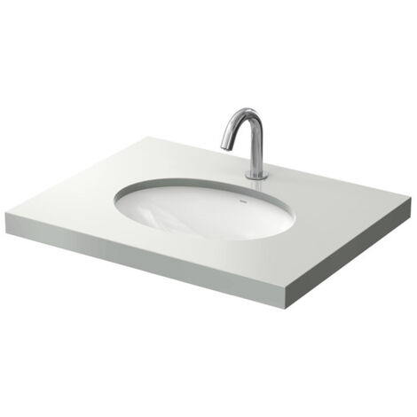 Lavabo sous plan WU rond, sans trou pour robinetterie, avec trop-plein blanc 500 mm TOTO