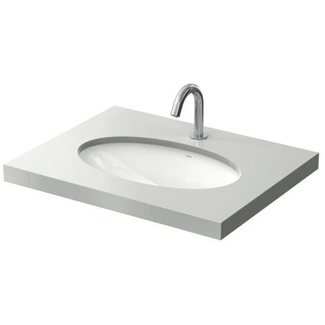 Lavabo sous plan WU rond, sans trou pour robinetterie, avec trop-plein blanc 600 mm TOTO