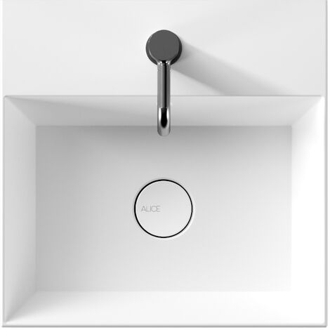 Lavabo Spy appoggio/sospeso salvaspazio cm. 46x46 quadrato in
