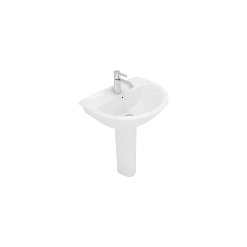 

Lavabo suspendido 60x48,5 cm de cerámica serie Oxford | Blanco brillo - Standard