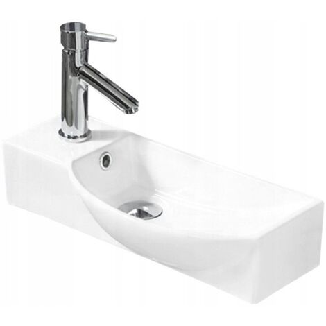 Lavabo suspendido cerámico 50,5x23,5x12,5 cm, Blanco