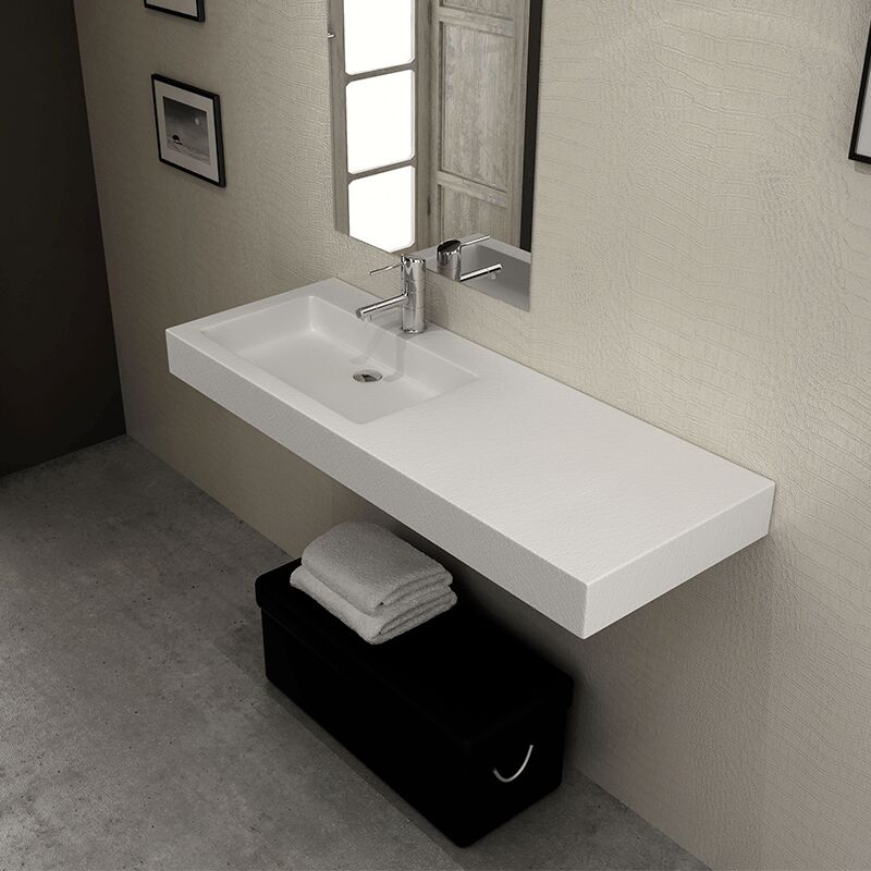 

Lavabo suspendido Piedra NEW YORK Vitendo 120 cm - Lavabo a la derecha