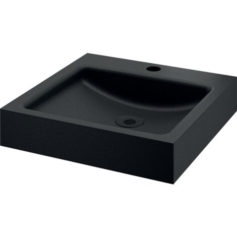 Lavabo suspendido - Rectangular - 39,5 cm - Acero inoxidable negro - UNITO
