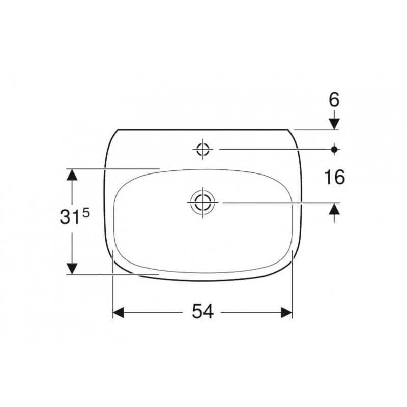 Geberit - Lavabo suspendu 60 cm blanc brillant Fantasia - Avec colonne