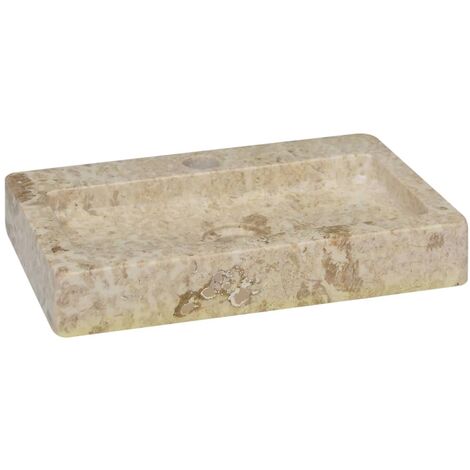 Lavabo suspendu  vasque à poser Crème  38x24x6,5 cm Marbre