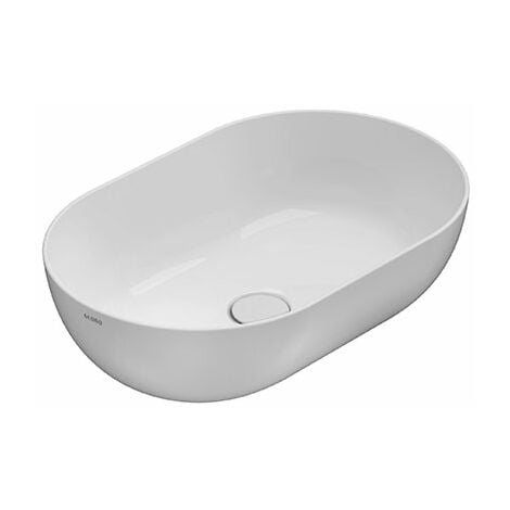 Lavabo T-Edge appoggio 54x36 ovale in ceramica bianco lucido di