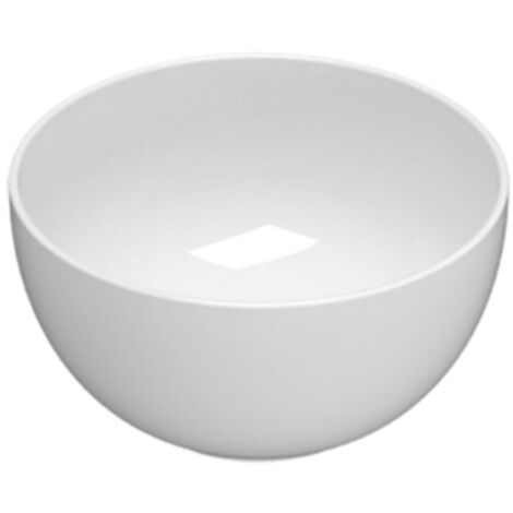 Lavabo T-Edge appoggio salvaspazio cm. 30x30 in ceramica bianco