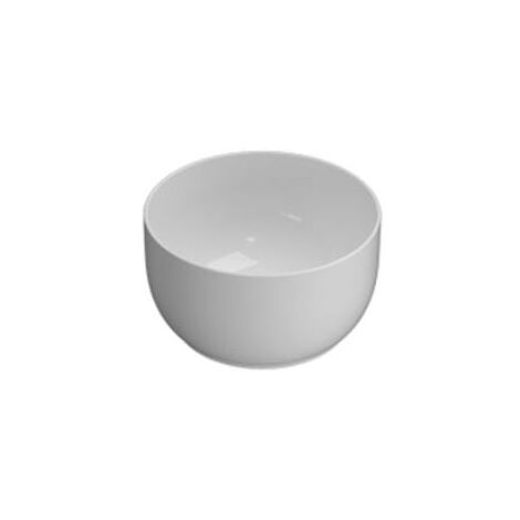 Lavabo T-Edge appoggio salvaspazio cm. 38x38 tondo in ceramica