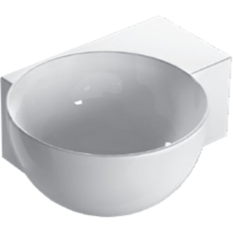 Lavabo T-Edge appoggio/sospeso 40x32 in ceramica bianco lucido di
