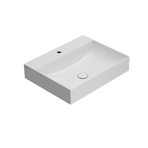 Lavabo T-Edge appoggio/sospeso cm. 60x47 in ceramica bianco