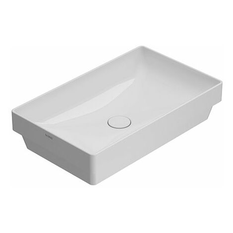 Lavabo T-Edge incasso 61x37 senza foro bianco lucido di Ceramica