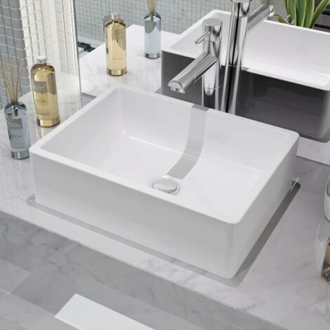 Lavabo en Céramique Vasque Salle de Bain Rectangulaire Multicolore vidaXL