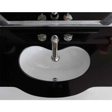 Lavabo Time sottopiano 60x34 in ceramica bianco lucido di