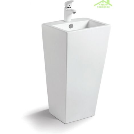 Lavabo totem rectangulaire MARAIS 83x44x38 cm en céramique
