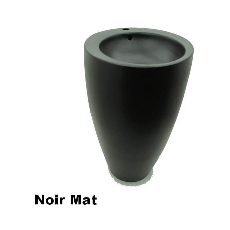 Lavabo Totem Rond - Céramique Noir mat - 50x85 cm - Ove