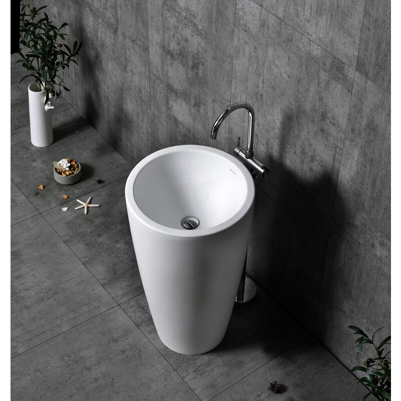 Bernstein - Lavabo totem TWZ16 di pietra solida (Solid Stone) - 50x50x90cm