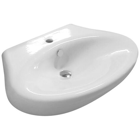 Lavabo Touch appoggio/sospeso 70x49,5 in ceramica bianco lucido