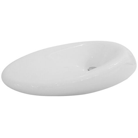Lavabo Touch appoggio/sospeso 90x45 in ceramica bianco lucido di