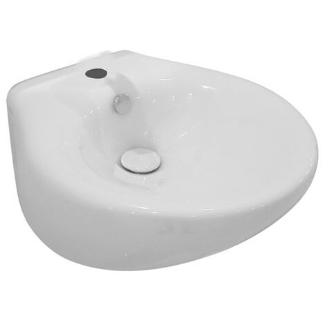 Lavabo Touch appoggio/sospeso salvaspazio 47x49,5 in ceramica