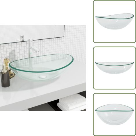 Lavabo trasparente - vidaXL Lavandino in Vetro Temperato 54,5x35x15,5 cm Trasparente - Vetro temperato