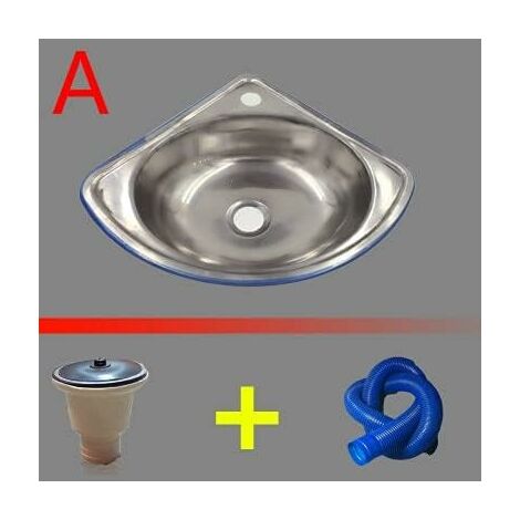 Lavabo triangle en acier inoxydable épais petit évier d'angle mural à cuve unique salle de bain